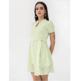 LIZBETH BELTED FLARED DRESS