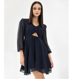 NAJYA PEEK-A-BOO FLARED DRESS