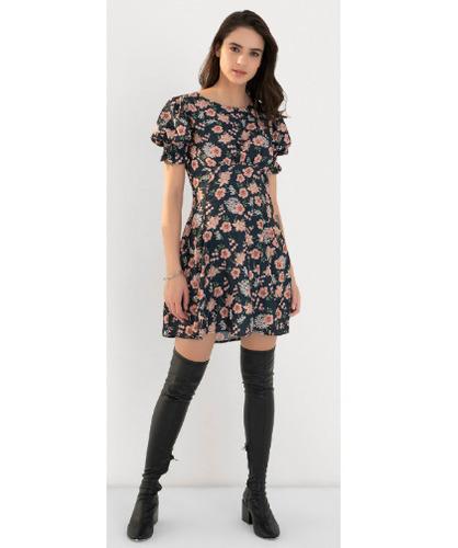 NANCY FLORAL FLARED DRESS