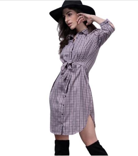 Classic Checked Shirt Dress