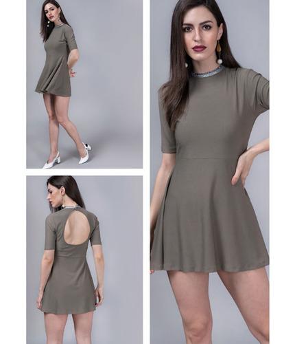 Embellished Cut-Out Skater Dress