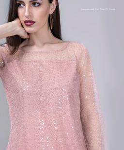 Sequenced Net Sheath Dress