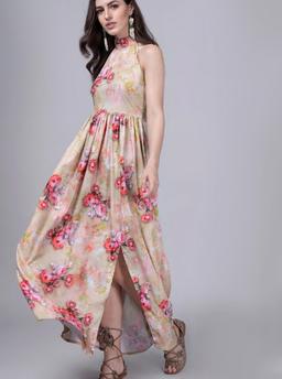 Cascading Halter Maxi Dress