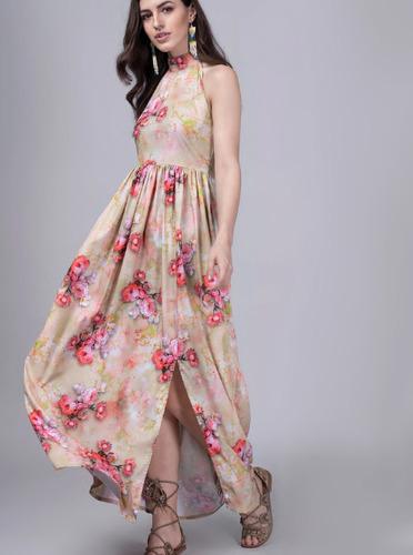 Cascading Halter Maxi Dress