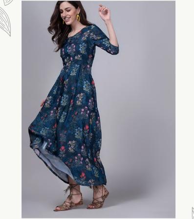 Pleated Floral Maxi Dress