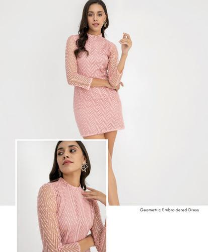 Geometric Embroidered Dress