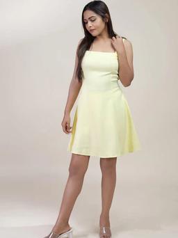 A LINE YELLOW MINI DRESS
