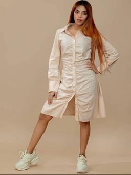 BEIGE SHIRT DRESS