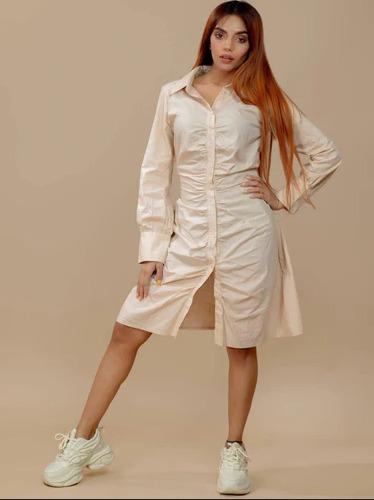BEIGE SHIRT DRESS