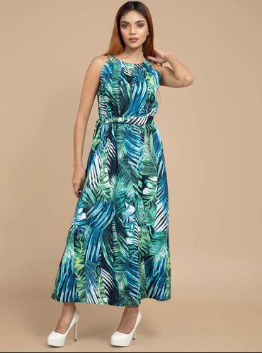 BOHO HALTER NECK PRINT MAXI DRESS