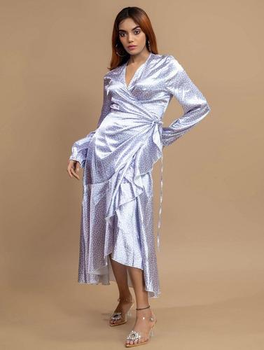 SATIN WRAP DRESS