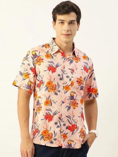 Floral Printed Half Sleeves Mens Shirt