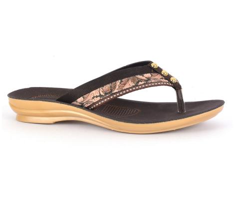 PU Ladies Slippers PL 165 Brown