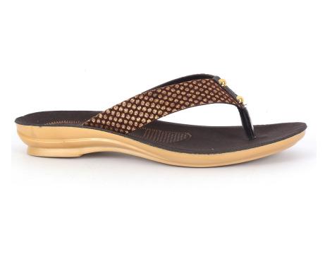 PU Ladies Slippers PL 162 Brown