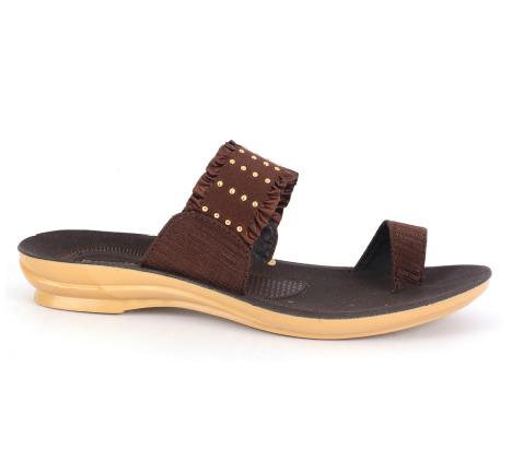 PU Ladies Slippers PL 3109 Brown