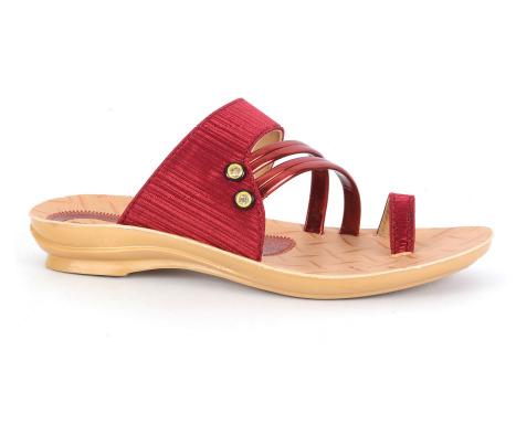 PU Ladies Slippers PL 3101 Cherry