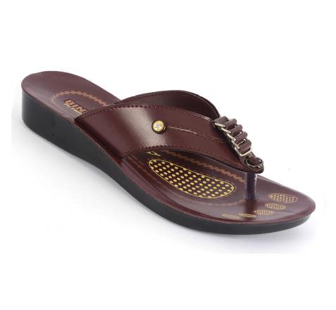 PU Ladies Slippers Geet 01 Brown