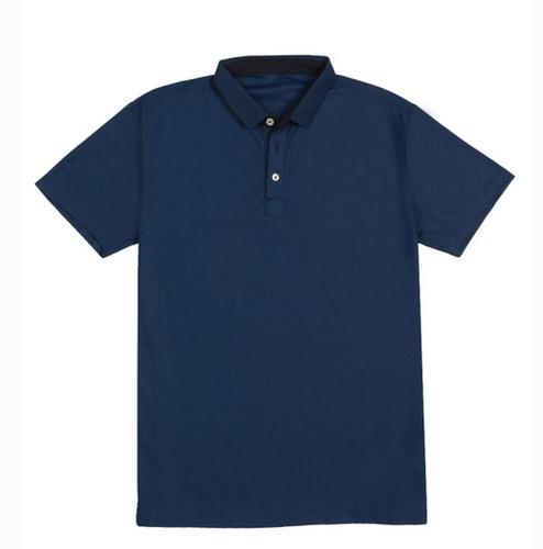 T- SHIRTS Collar Poly Teal Blue