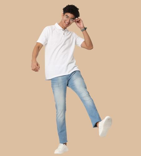 T- SHIRTS Collar Sustainable Jacquard Polo White