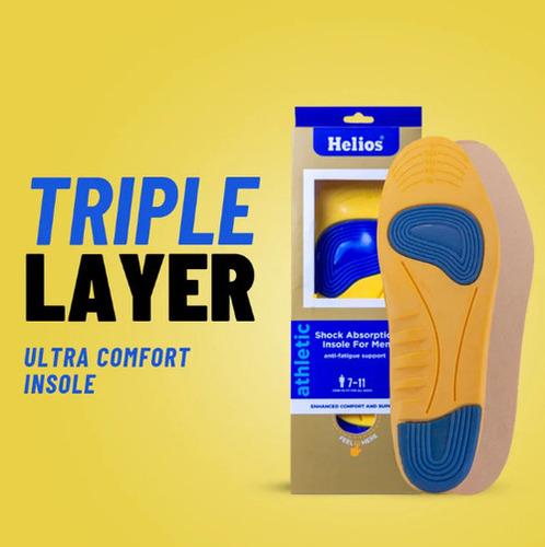 HELIOS TRIPLE LAYER ULTRA COMFORT INSOLES FOR PAIN RELIEF AND SHOCK ABSORPTION