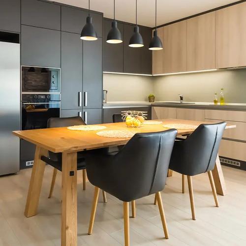 Shadow Grey & Pine L-shaped Kitchen