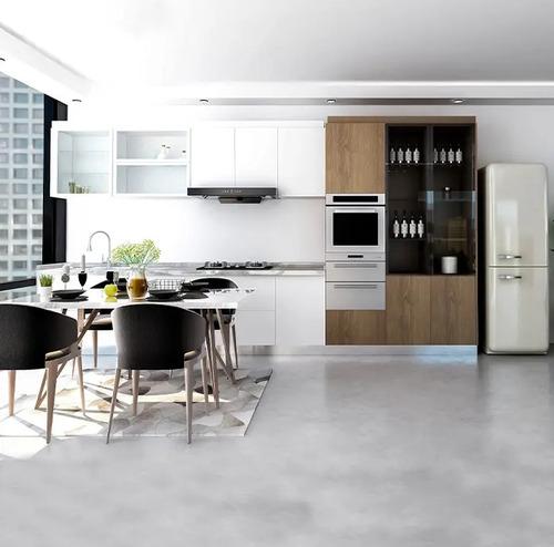 Fairy White & Beachwood Straight Kitchen