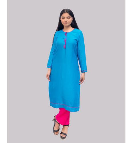 Turquoise Rayon Kurti
