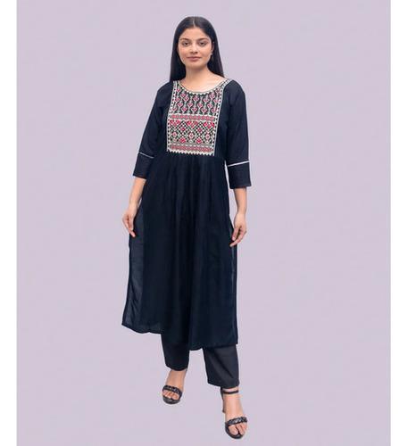 Black Rayon Nyra Kurta