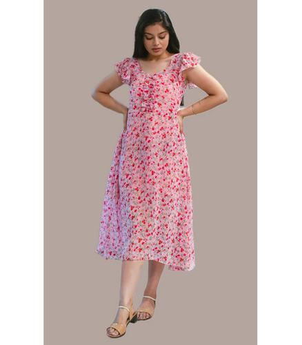 Georgette Printed Midi Frock