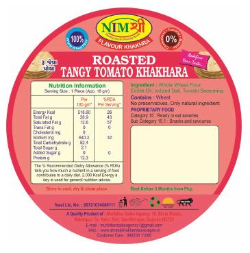 FLAVOURED ROASTED TANGY TOMATO KHAKHRA  