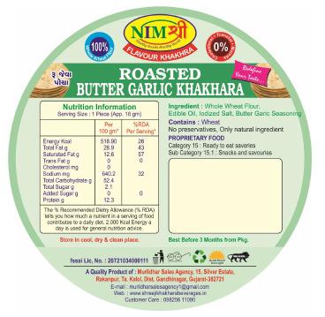 FLAVOURED ROASTED BUTTER GARLIC KHAKHRA