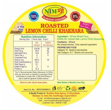 FLAVOURED ROASTED LEMON CHILLY KHAKHRA