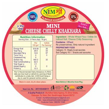 ROASTED MINI CHEESE CHILLY KHAKHRA