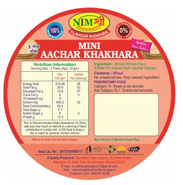 ROASTED MINI ACHAR MASALA KHAKHRA