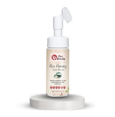 Chic Beauty Rice Foaming Face Wash with Built-in Silicone Brush 150ml