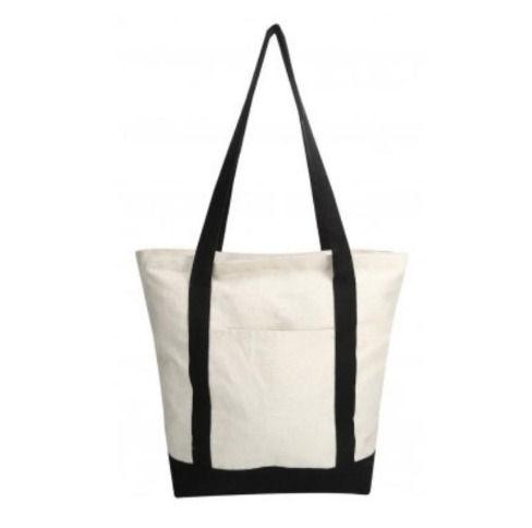 Two colour combination zippered Tote with Front Pocket