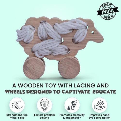 Wooden Sheep Lacing Toy