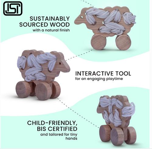 Wooden Sheep Lacing Toy