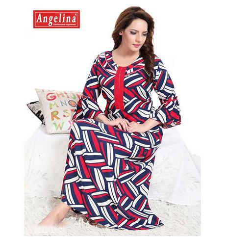 Ladies Full Sleeves Printed Nighty