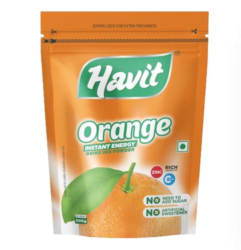 Orange Instant Energy Drink Mix Powder Zipper