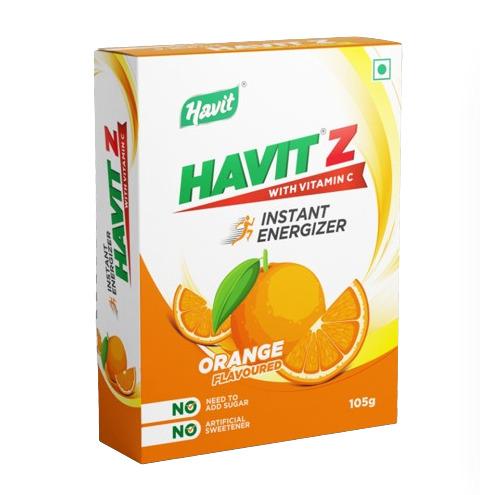 HAVIT Z with Vitamin C Instant Energizer Orange Flavoured Drink Mix Powder 105g
