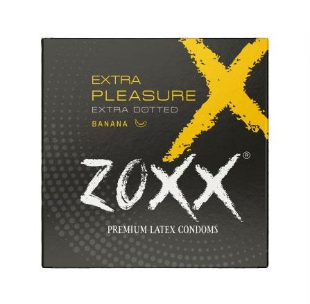 Zoxx Premium Latex Condoms Extra Dotted Banana