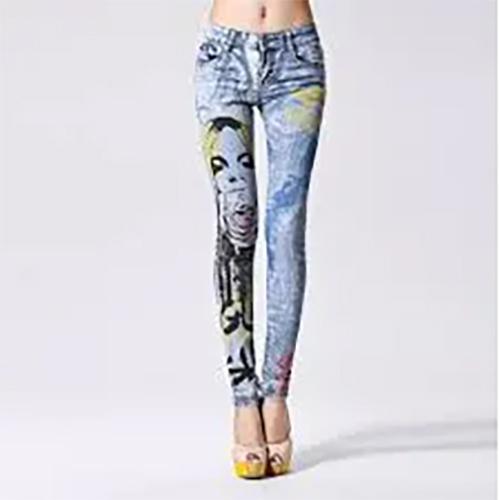 Ladies Printed Jeans