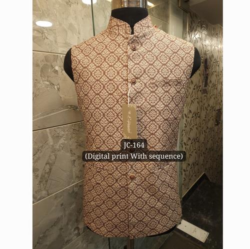 Men Digital Print Nehru Jacket