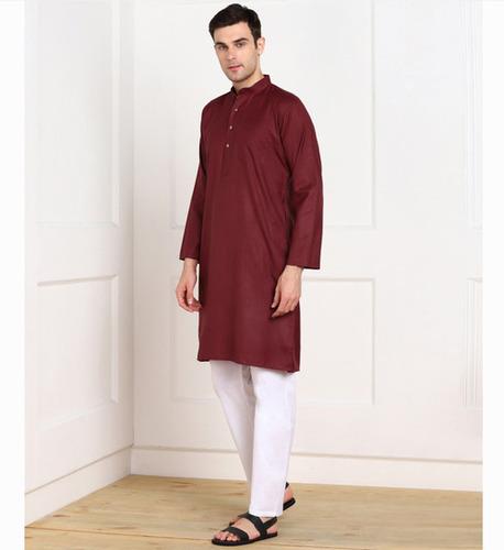 Men Solid Coloured Kurta Set