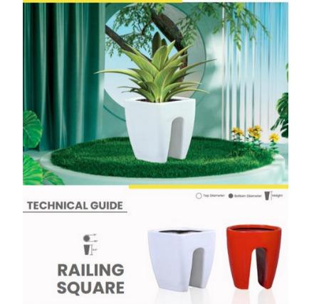 RAILING SQUARE Fiberglass Planters