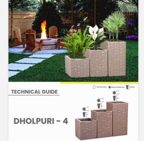 DHOLPURI - 4 Fiberglass Planters