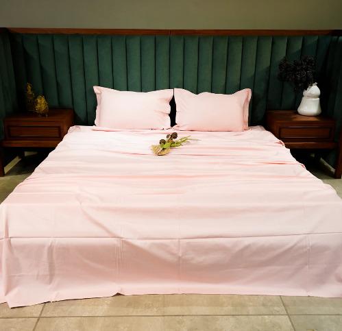 Baby Pink Serenity 300 TC|400 TC|500 TC Flat Sheet Set
