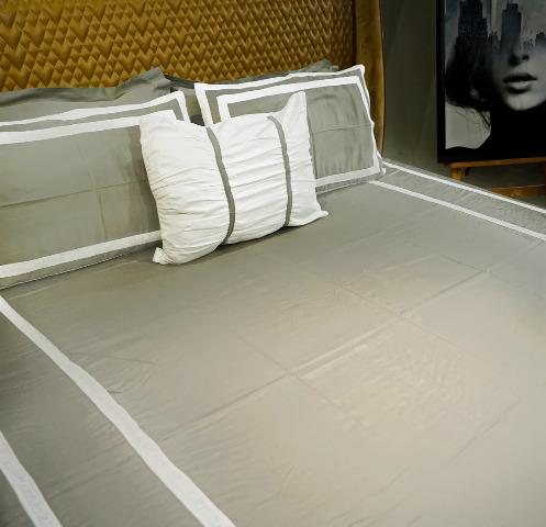 Mystic Moss Opulent Edge 300 TC|500 TC Designer Bed Sheet