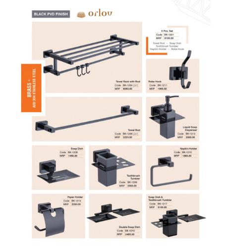 Stainless Steel Orlov Black PVD Finish Bathroom Accessories